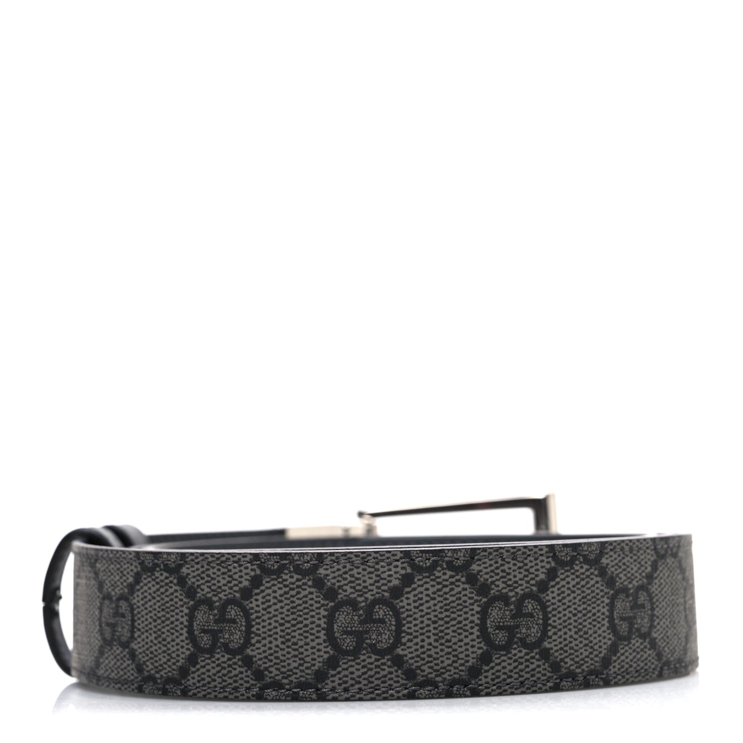 Selleria Calfskin GG Supreme Monogram Reversible Belt 90 36 Graphite Grey Black
