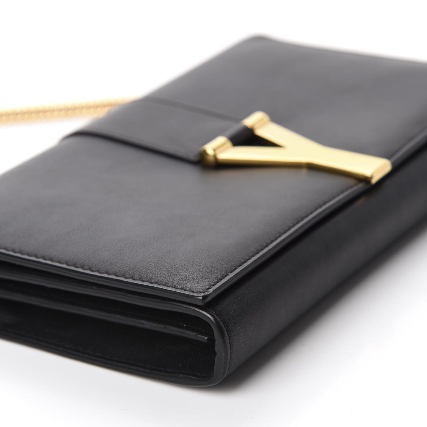 Calfskin Classic Y Ligne Chain Wallet Black