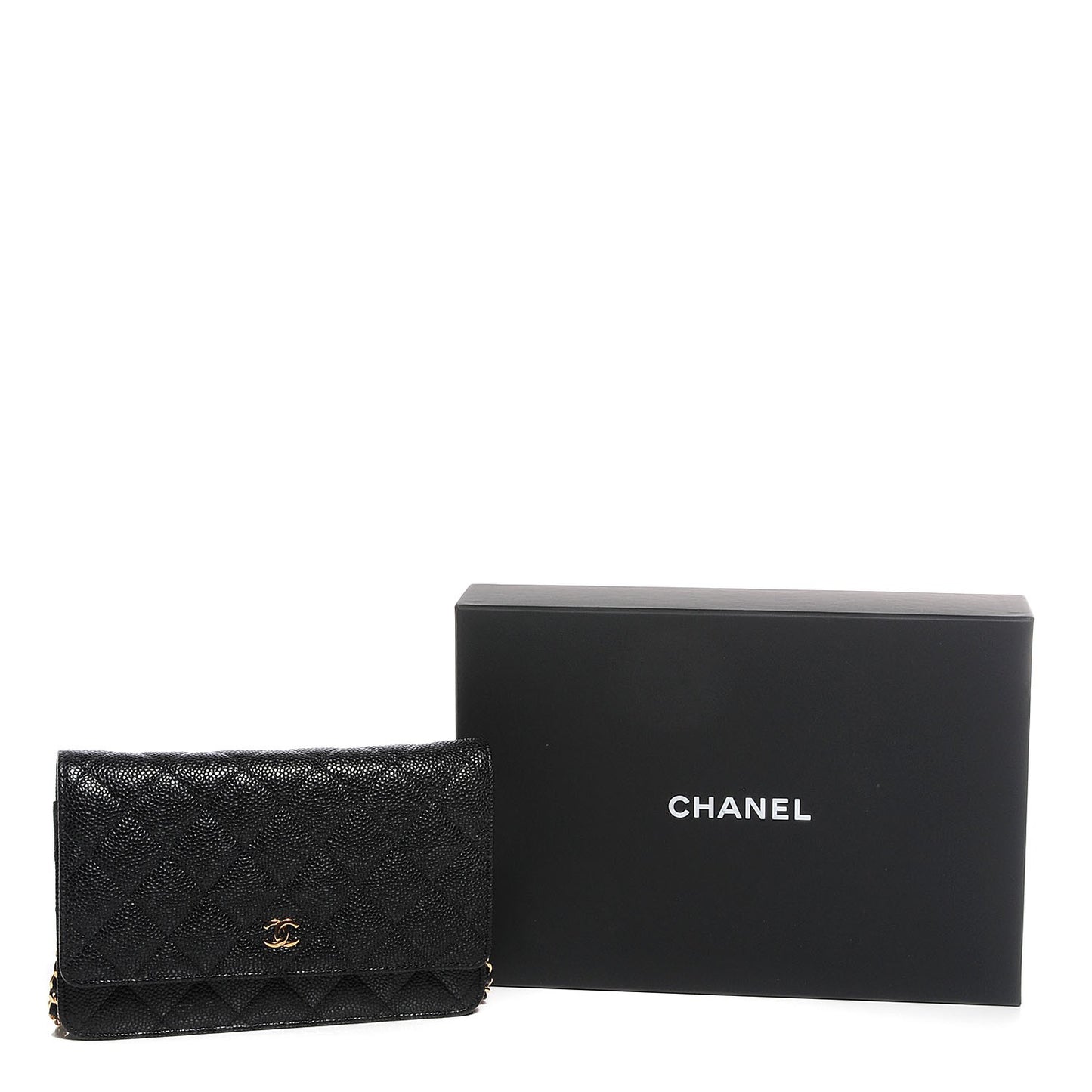 Caviar Quilted Wallet On Chain WOC Black