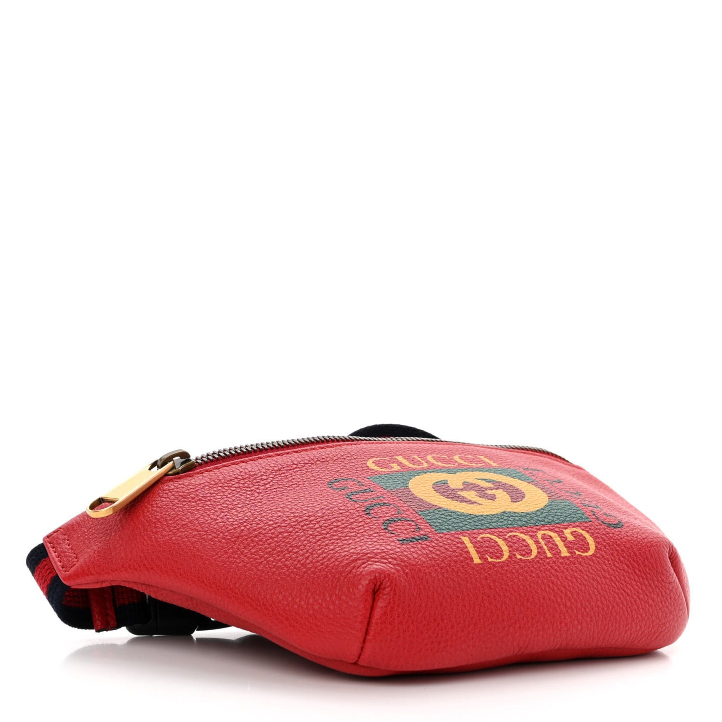 Grained Calfskin Small Logo Belt Bag Hibiscus Red