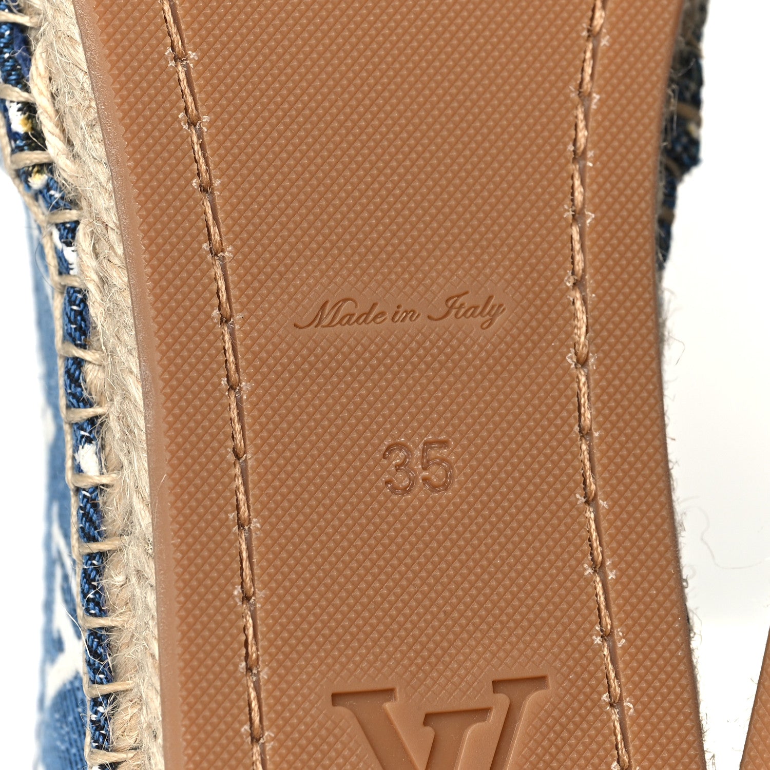Louis Vuitton Monogram Denim Starboard Espadrille Flats 35 Blue 6 of 8