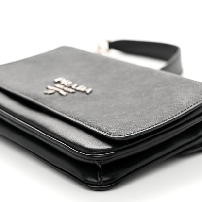 Prada Saffiano Chain Shoulder Bag Black 9 of 9