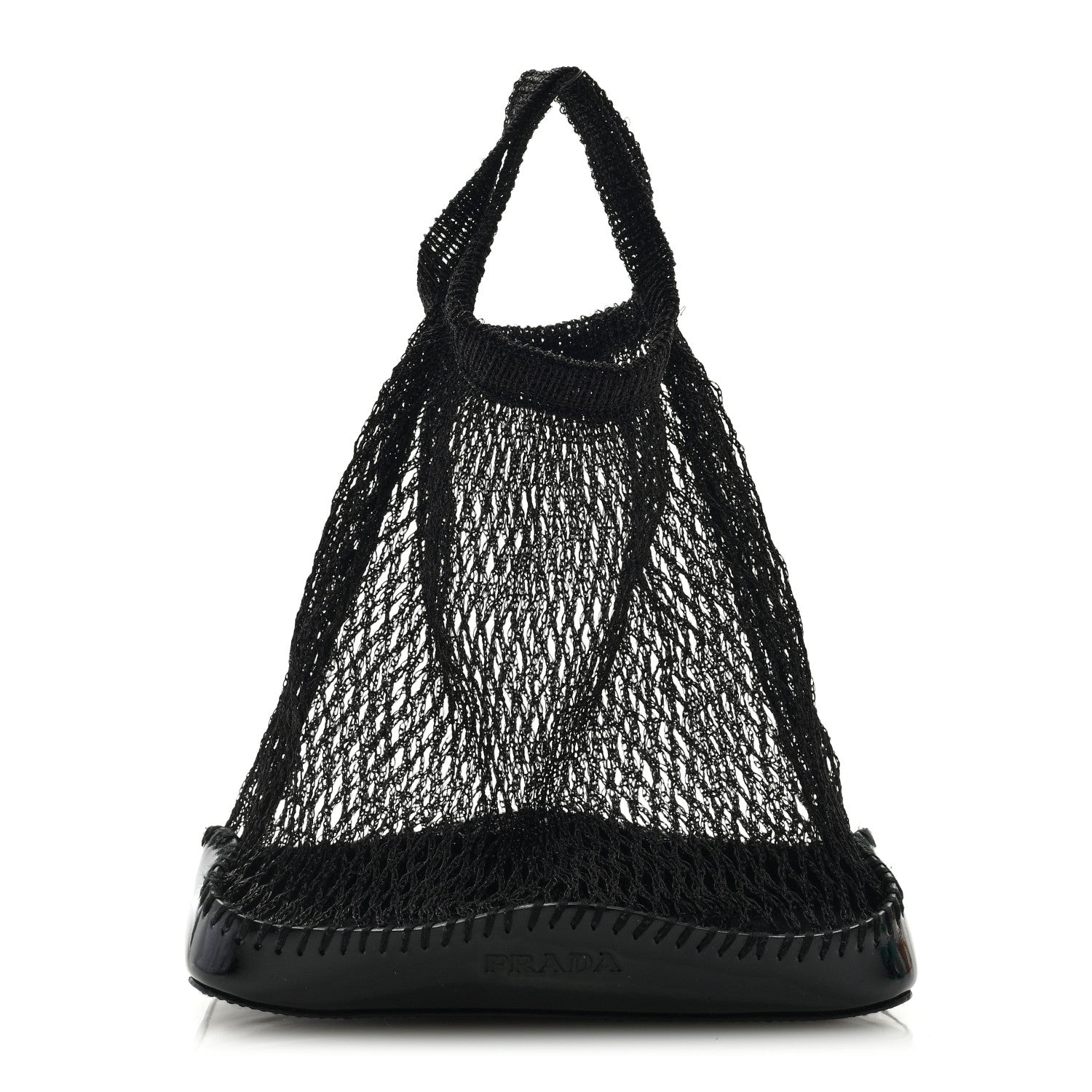 Prada Tessuto Mesh Patent Rete Bag Black 1 of 8