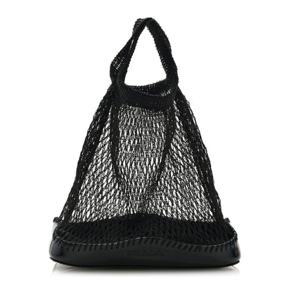 Prada Tessuto Mesh Patent Rete Bag Black 1 of 8
