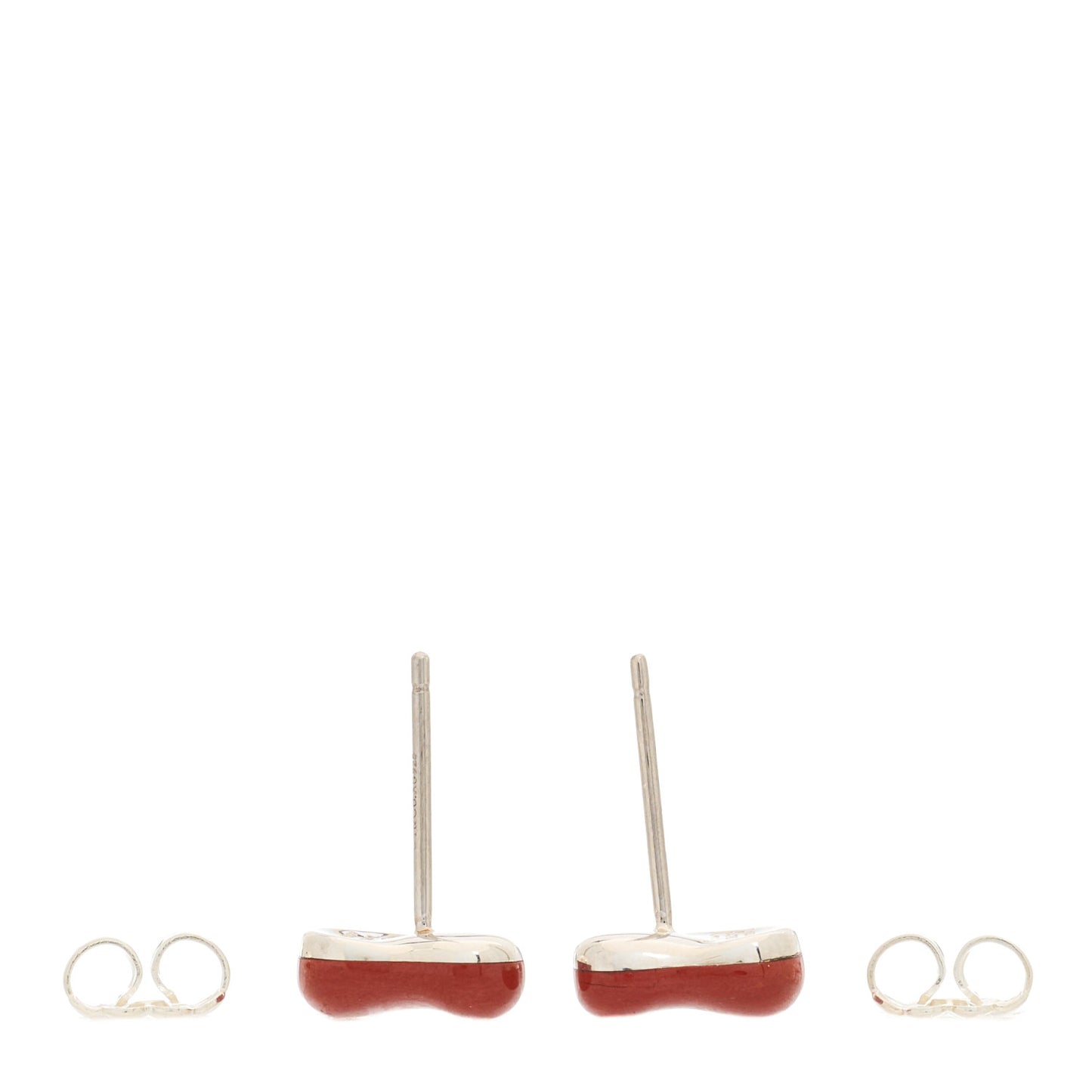 Sterling Silver Jasper 9mm Elsa Peretti Bean Earrings