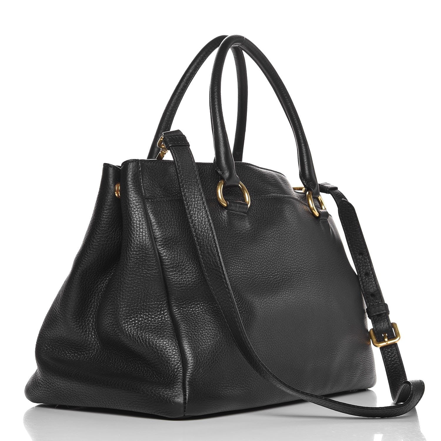 Prada Vitello Daino Tote Nero Black 4 of 8
