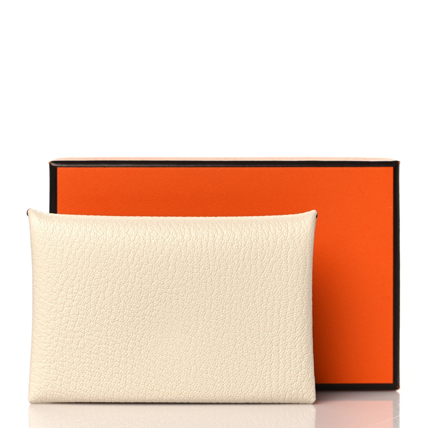 Hermes Chevre Mysore Verso Calvi Card Case Nata Biscuit 8 of 8