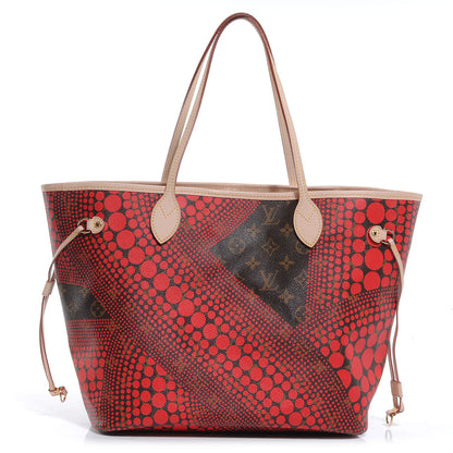 Louis Vuitton Monogram Kusama Waves Neverfull MM Red 1 of 7