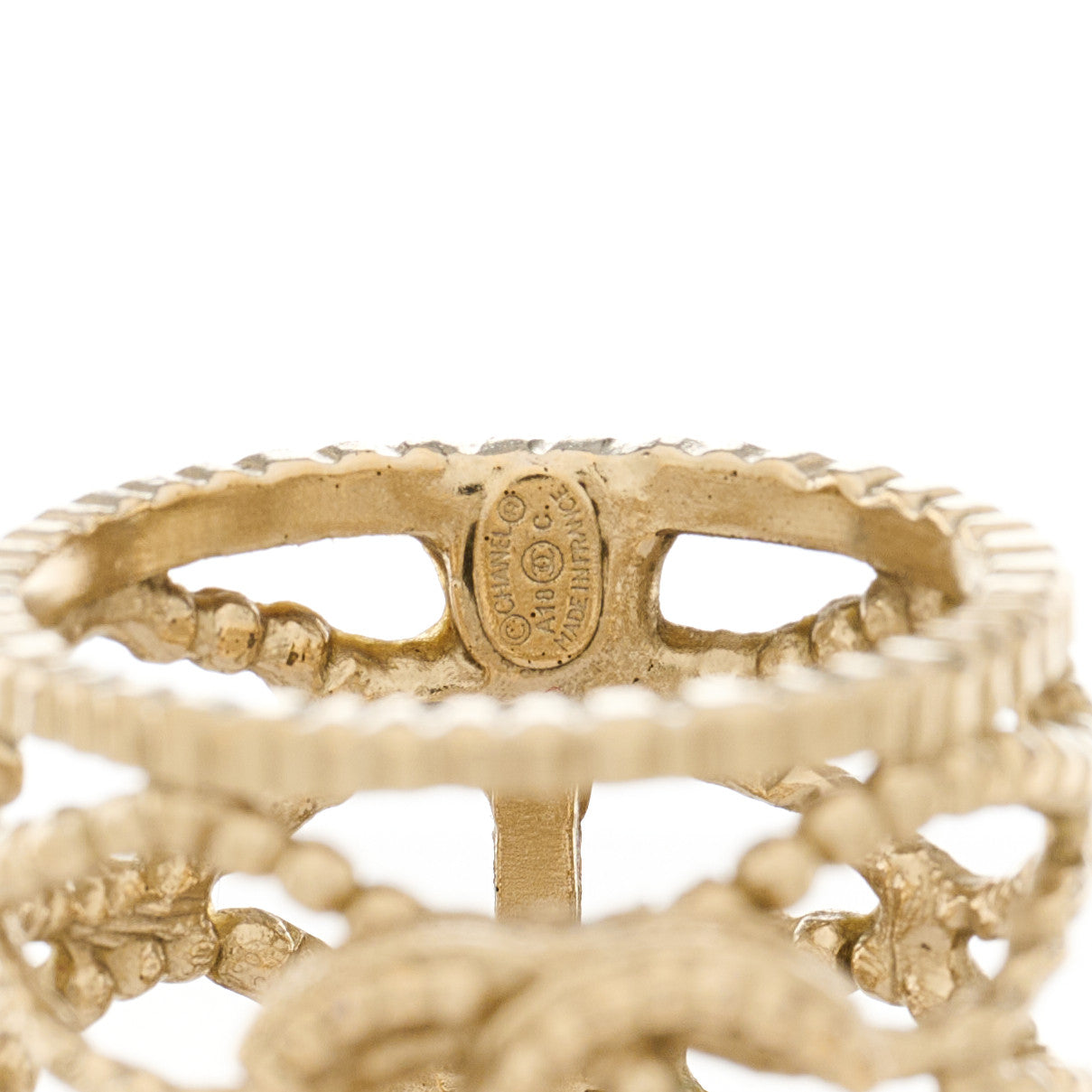 Metal CC Wide Ring 51 5.75 Gold