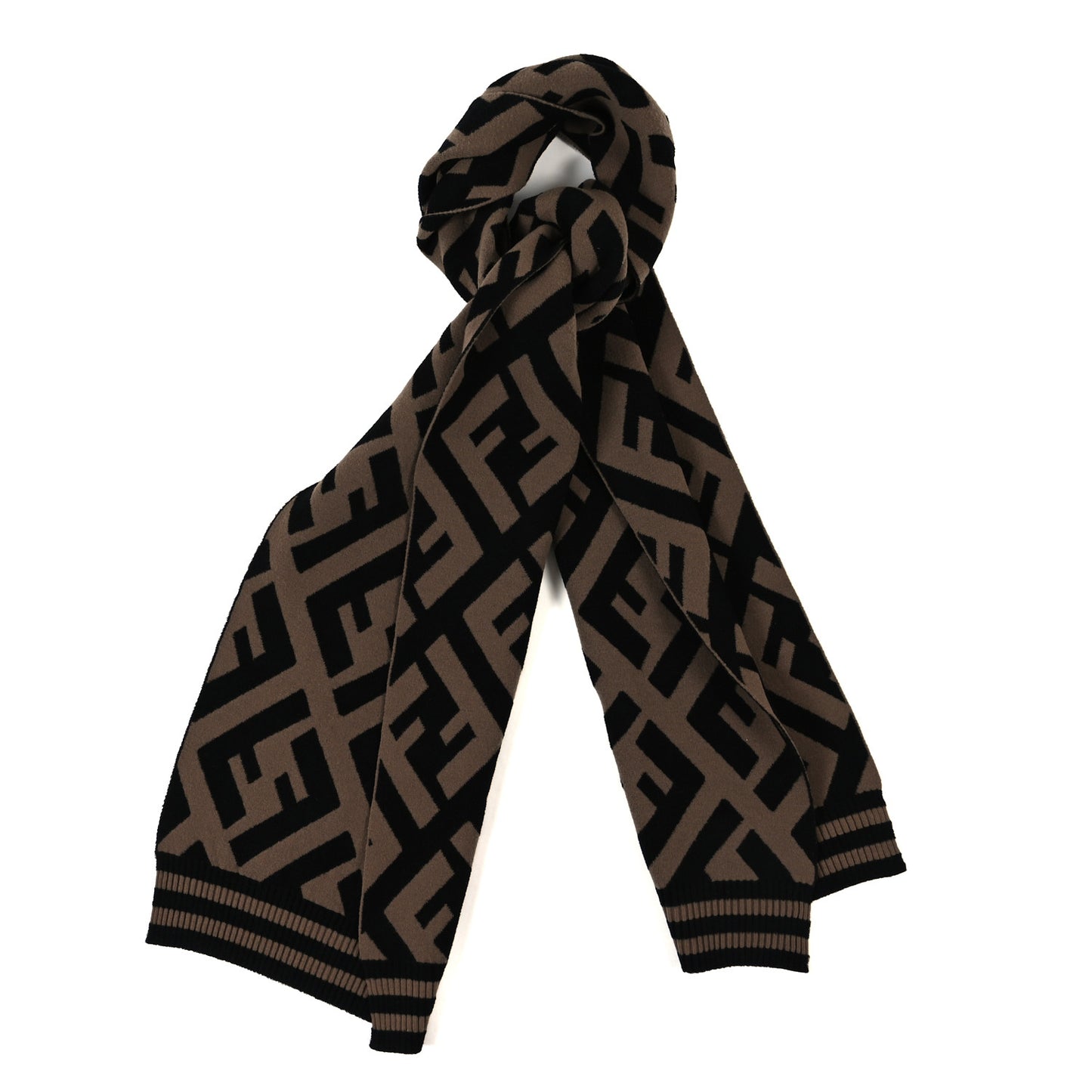 Wool FF Scarf Brown Black