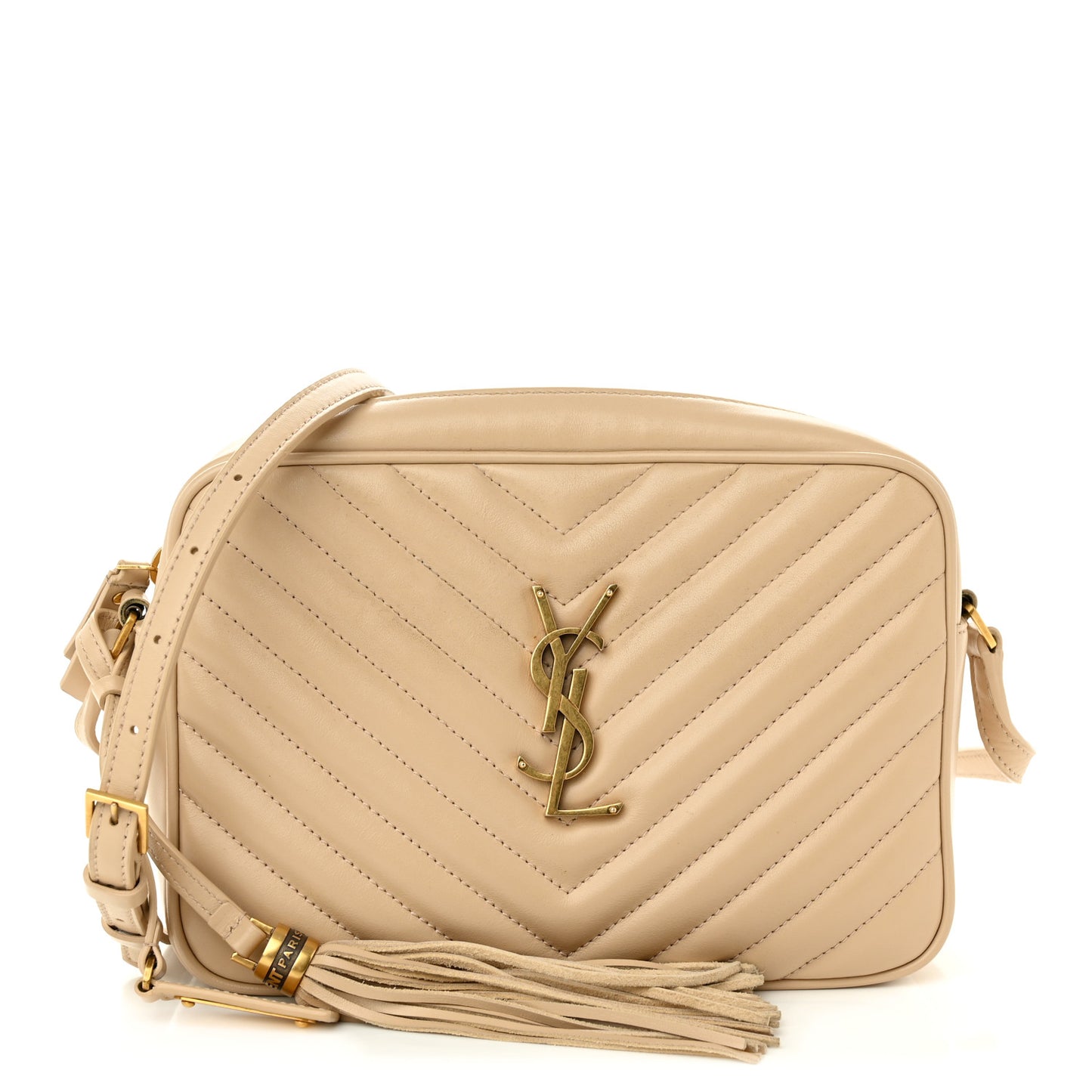 Calfskin Matelasse Monogram Lou Camera Bag Dark Beige