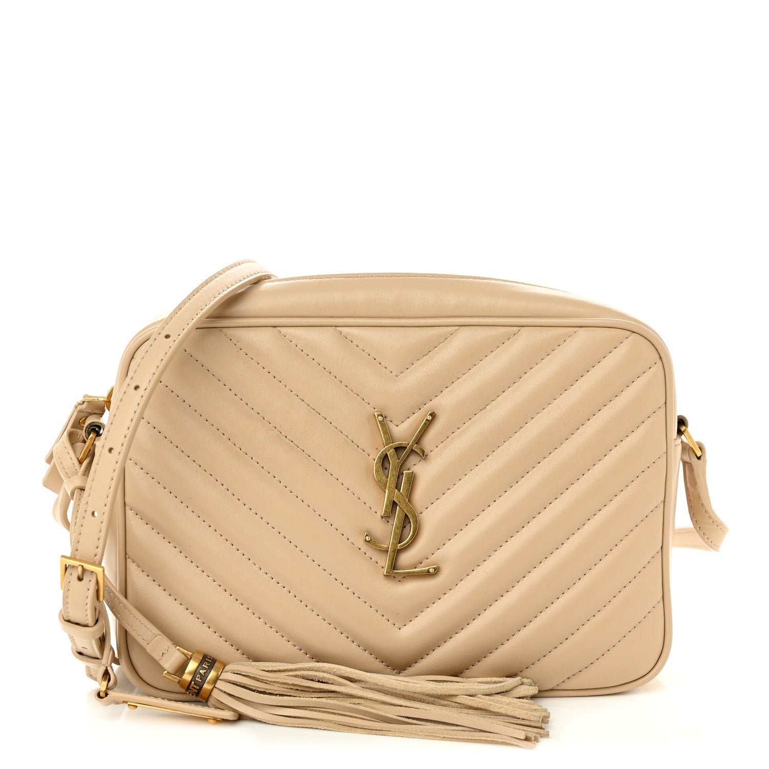 Saint Laurent Calfskin Matelasse Monogram Lou Camera Bag Dark Beige 1 of 11