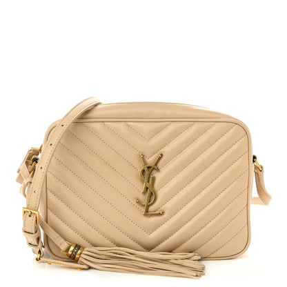 Saint Laurent Calfskin Matelasse Monogram Lou Camera Bag Dark Beige 1 of 11