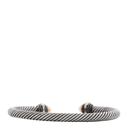 David Yurman Sterling Silver 14K Yellow Gold 5mm Cable Classics Dome Bracelet 2 of 4