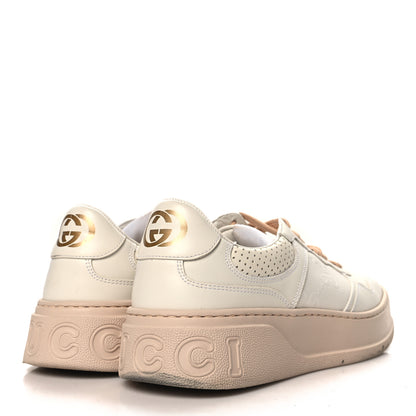 Gucci Calfskin GG Tennis Embossed Womens Platform 55mm Sneakers 40 White 5 of 8