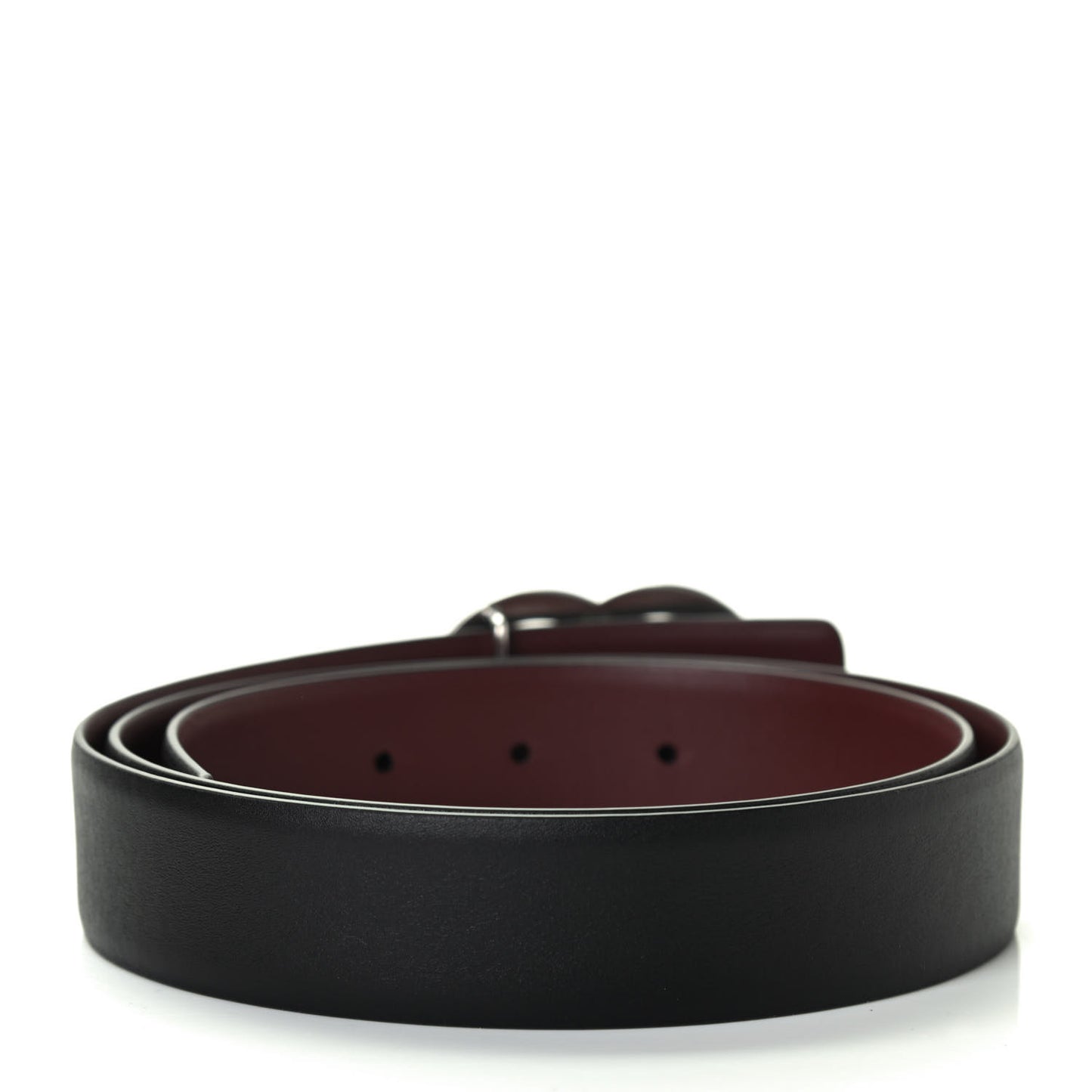 Calfskin CC Reversible Belt 85 Black Burgundy