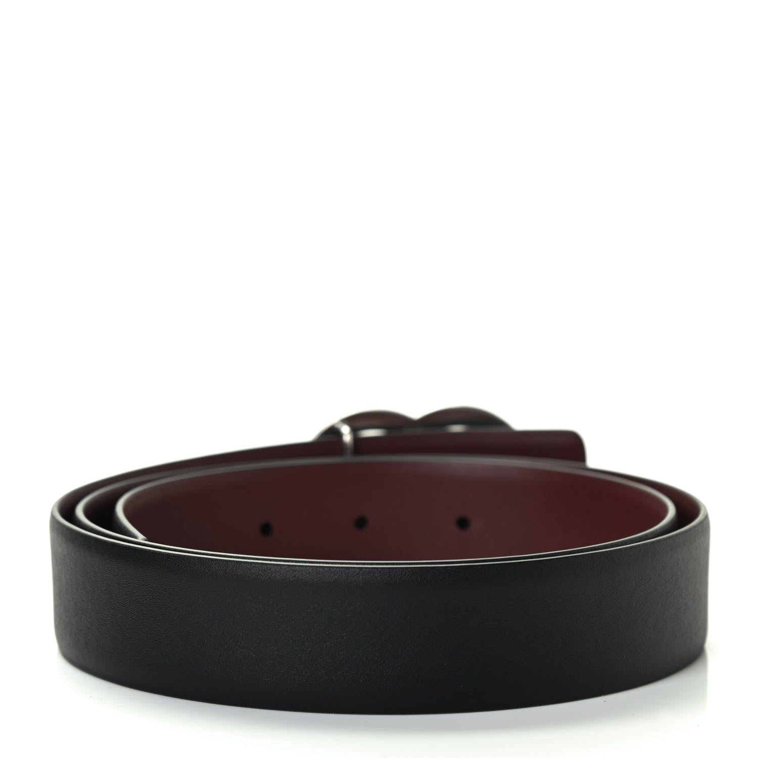 Chanel Calfskin CC Reversible Belt 85 Black Burgundy 2 of 4