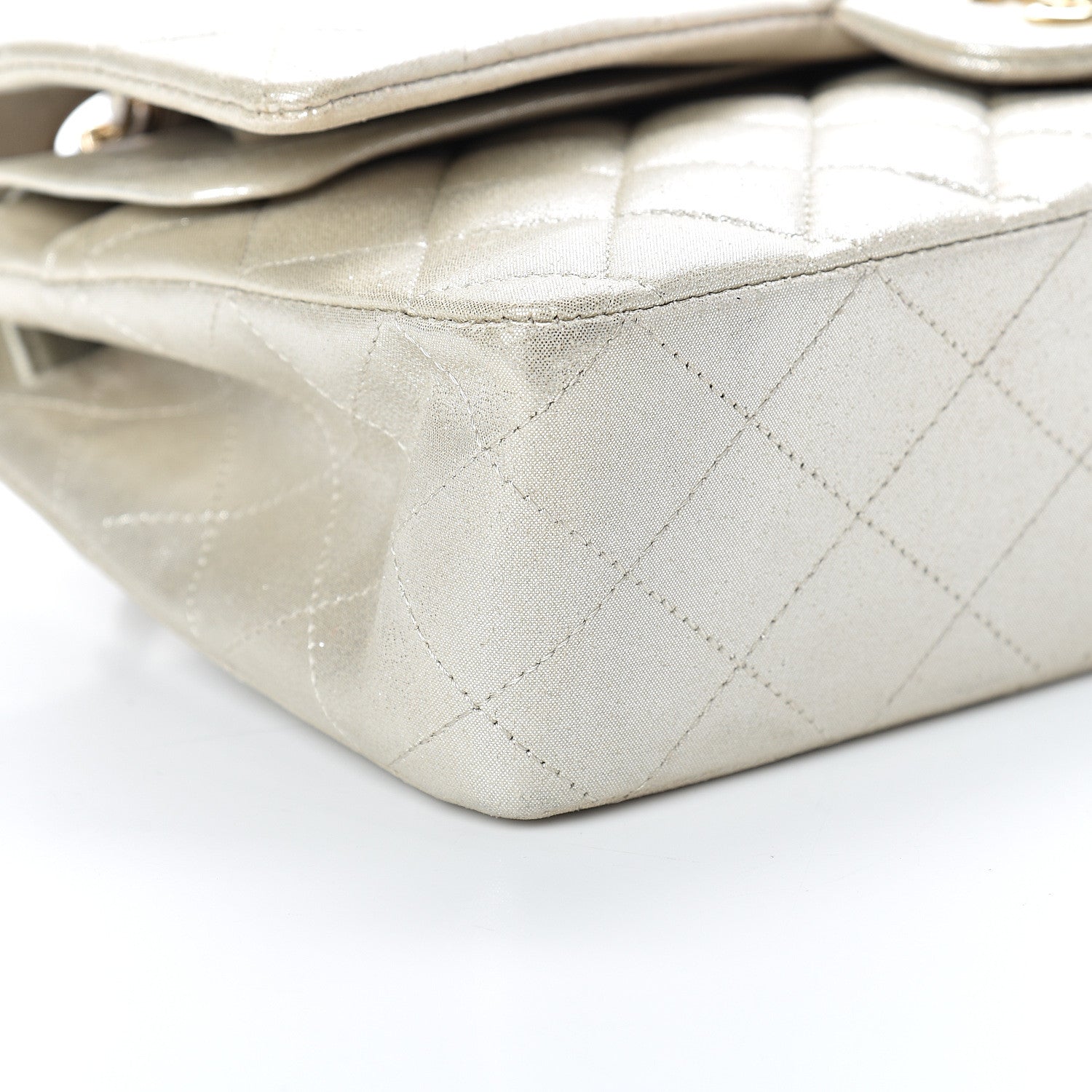 Chanel Iridescent Calfskin Quilted Medium Double Flap Light Gold 8 of 10