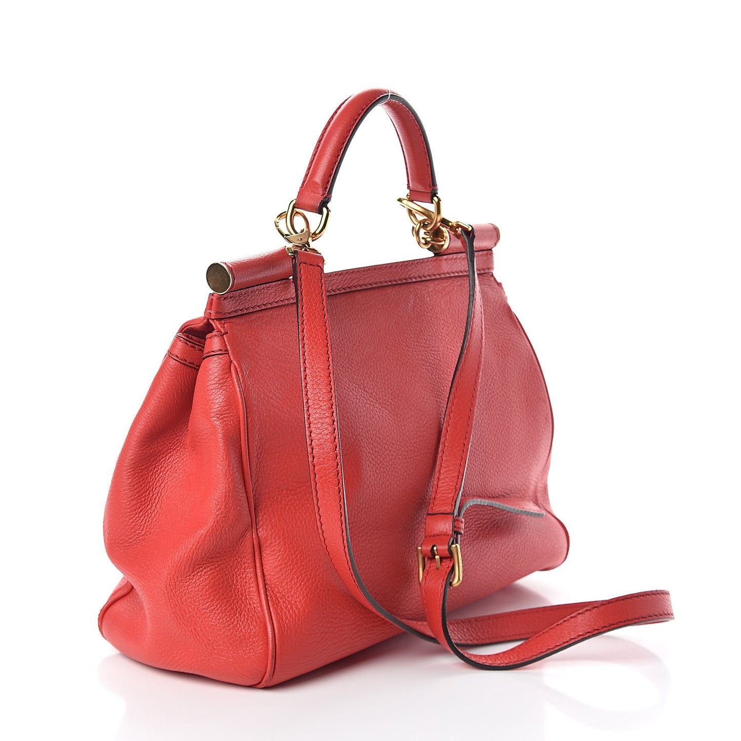 Calfskin Dauphine Large Miss Sicily Satchel Red