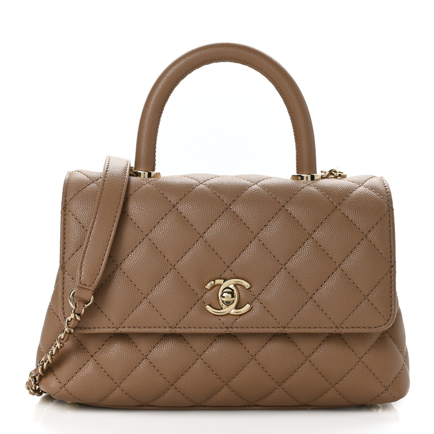 Chanel Caviar Quilted Mini Coco Handle Flap Brown 1 of 8