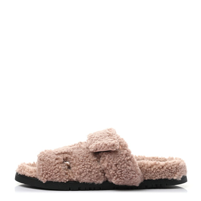 Hermes Woolskin Womens Chypre Sandals 35.5 Bois De Santal 1 of 7