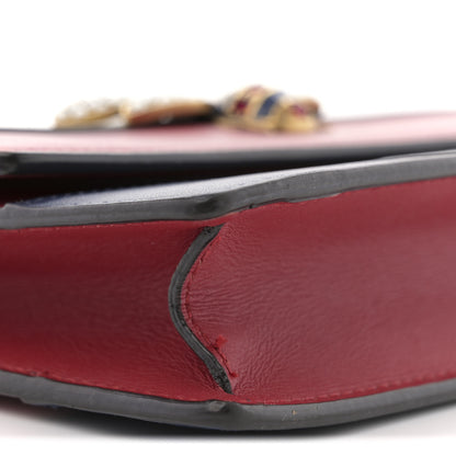 Gucci Calfskin Queen Margaret Chain Wallet Blue Agata Hibiscus Red Mystic White 8 of 10