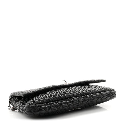 Miu Miu Nappa Matelasse Crystal Flap Clutch Black 4 of 11