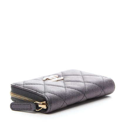 Chanel Iridescent Caviar Quilted Zip Coin Purse Black 4 of 8