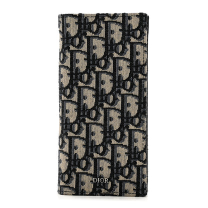 Christian Dior Oblique Vertical Wallet Beige Black 1 of 7