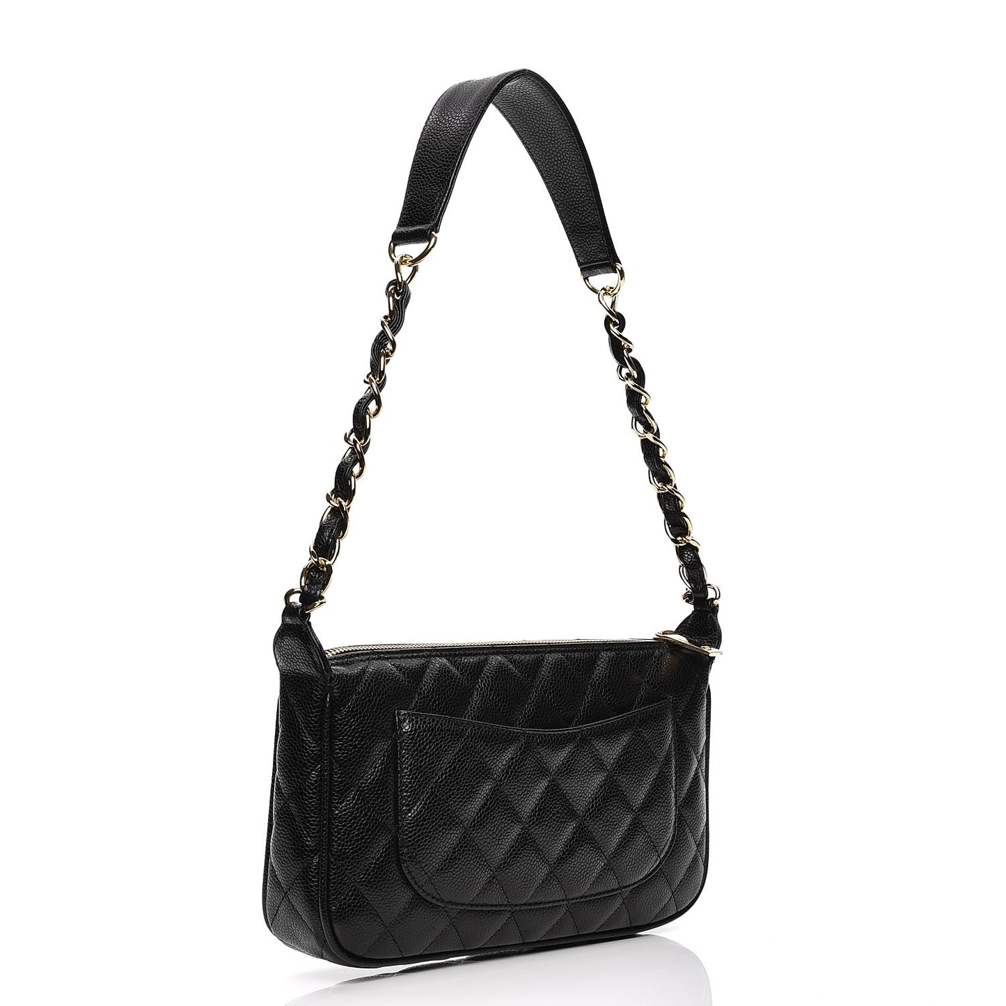 Caviar Quilted Shoulder Bag Black