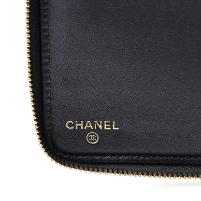 Chanel Iridescent Caviar Quilted Large Zip Around Organizer Wallet Black 6 of 9