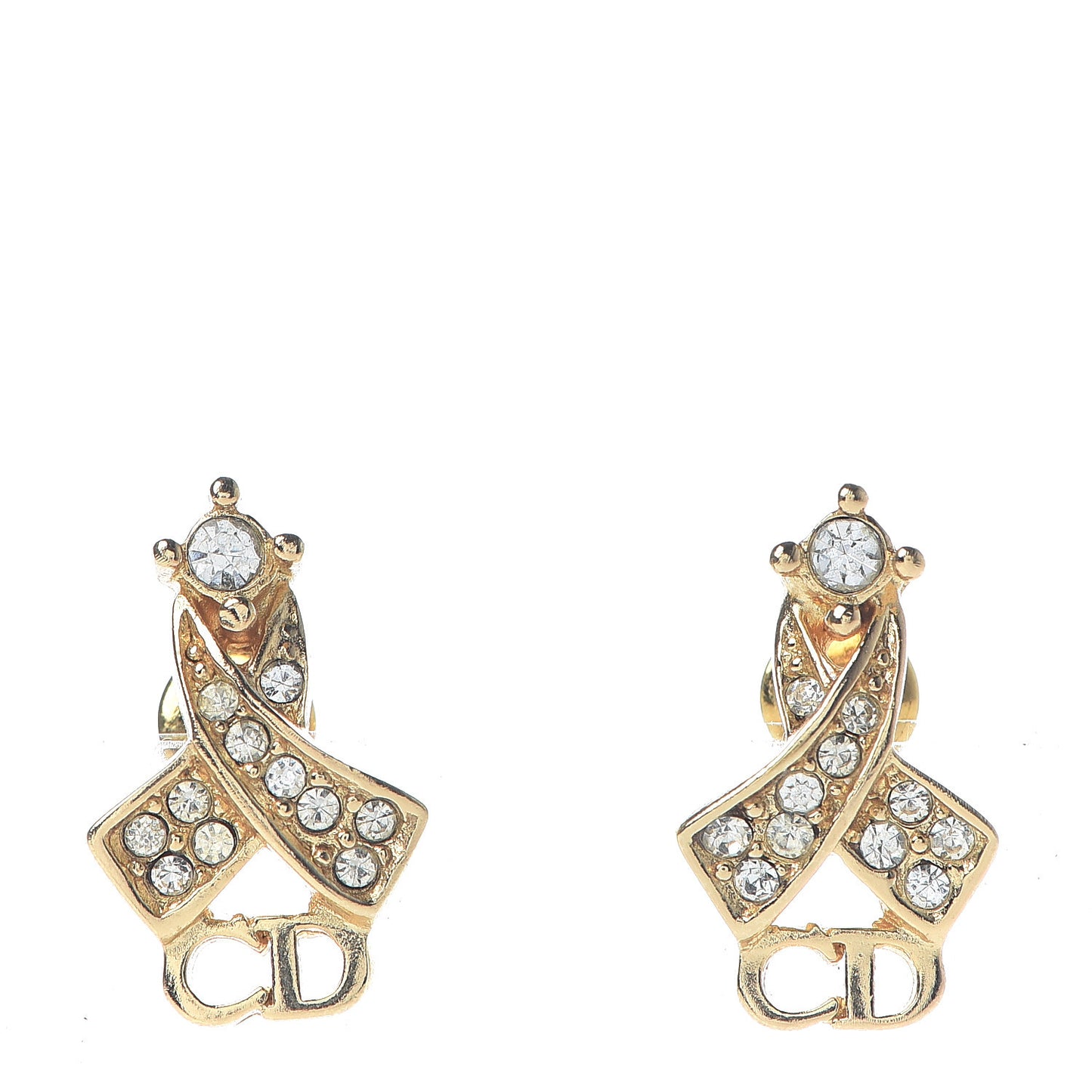 Crystal CD Earrings Gold
