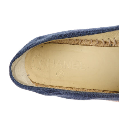 Chanel Denim Toile CC Espadrilles 41 Navy Black 6 of 7