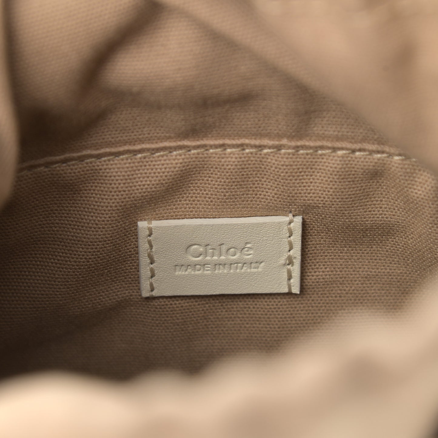 Smooth Calfskin Logo Mini Roy Bucket Bag Natural White