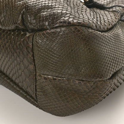 Saint Laurent Snakeskin Saharienne Shoulder Bag Green 8 of 9
