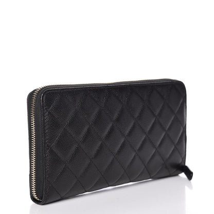 Chanel Caviar Quilted Large Zip Around Organizer Wallet Black 3 of 8