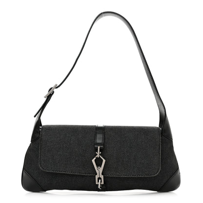 Gucci Denim Calfskin Small Jackie O Hobo Black 1 of 11
