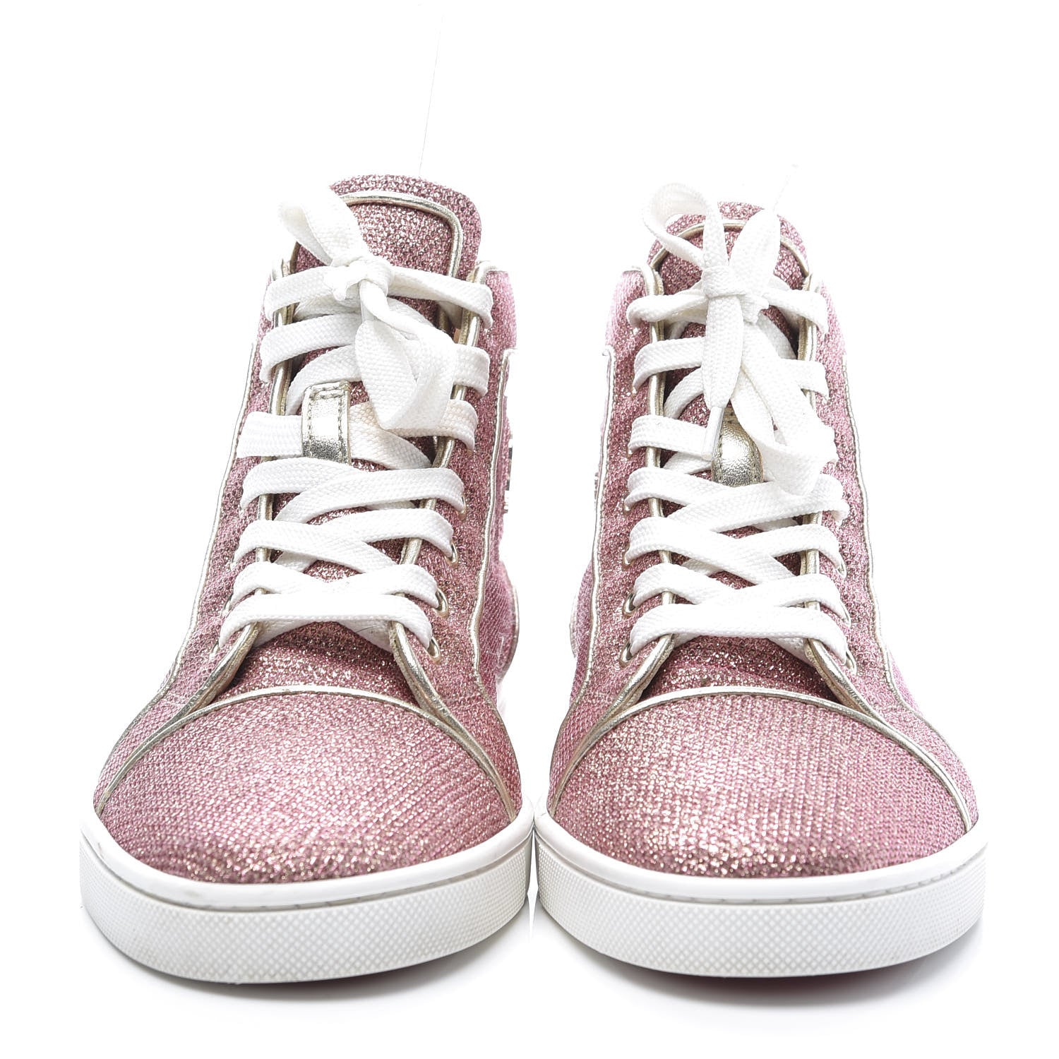 Christian Louboutin Glitter Womens Bip Bip Orlato Flat Sneakers 37 Poudre 2 of 9