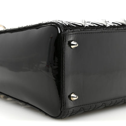 Christian Dior Patent Cannage Medium Lady Dior Black 9 of 10