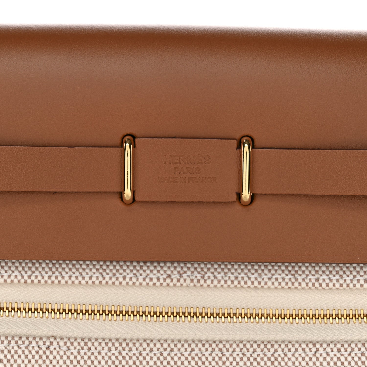 Hermes Military Toile Vache Hunter Herbag Zip Retourne 20 Ecru Beige Fauve 6 of 11