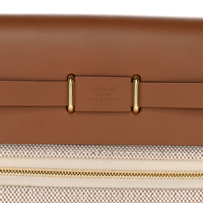 Hermes Military Toile Vache Hunter Herbag Zip Retourne 20 Ecru Beige Fauve 6 of 11