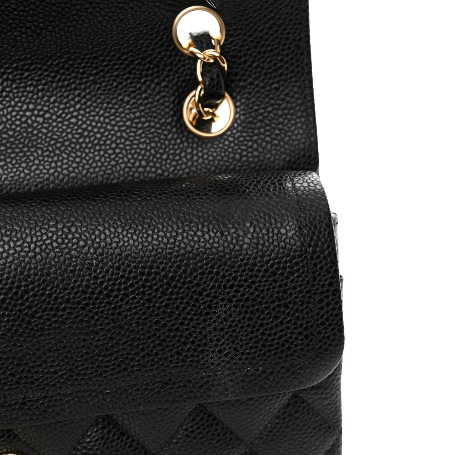 Caviar Quilted Small Double Flap Black