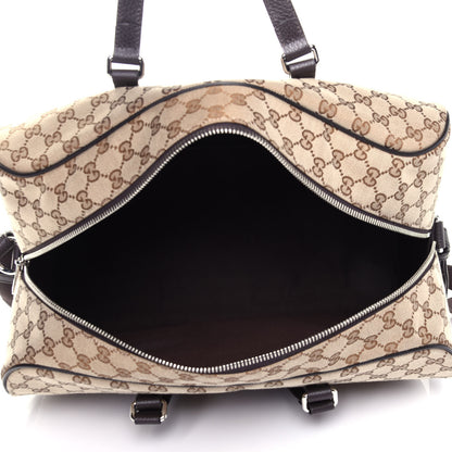 Gucci Monogram Dollar Calfskin Boston Duffle Bag Beige Ebony Testa di Moro Marrone Scuro 6 of 12
