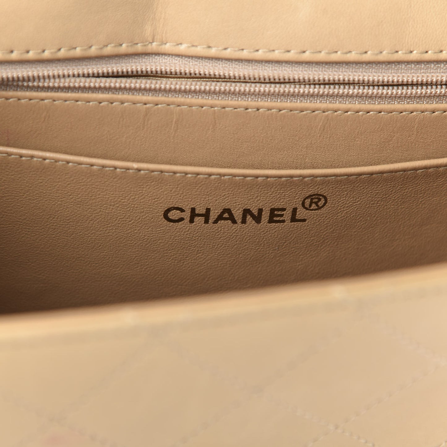 Lambskin Quilted Maxi Single Flap Beige