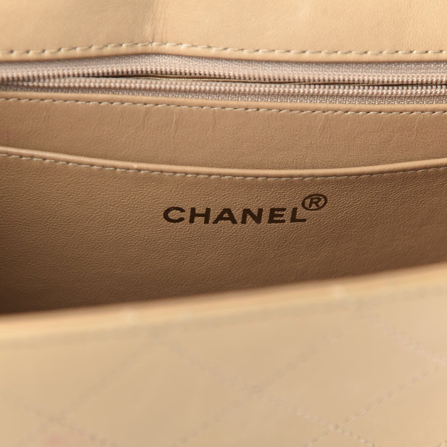 Chanel Lambskin Quilted Maxi Single Flap Beige 8 of 15