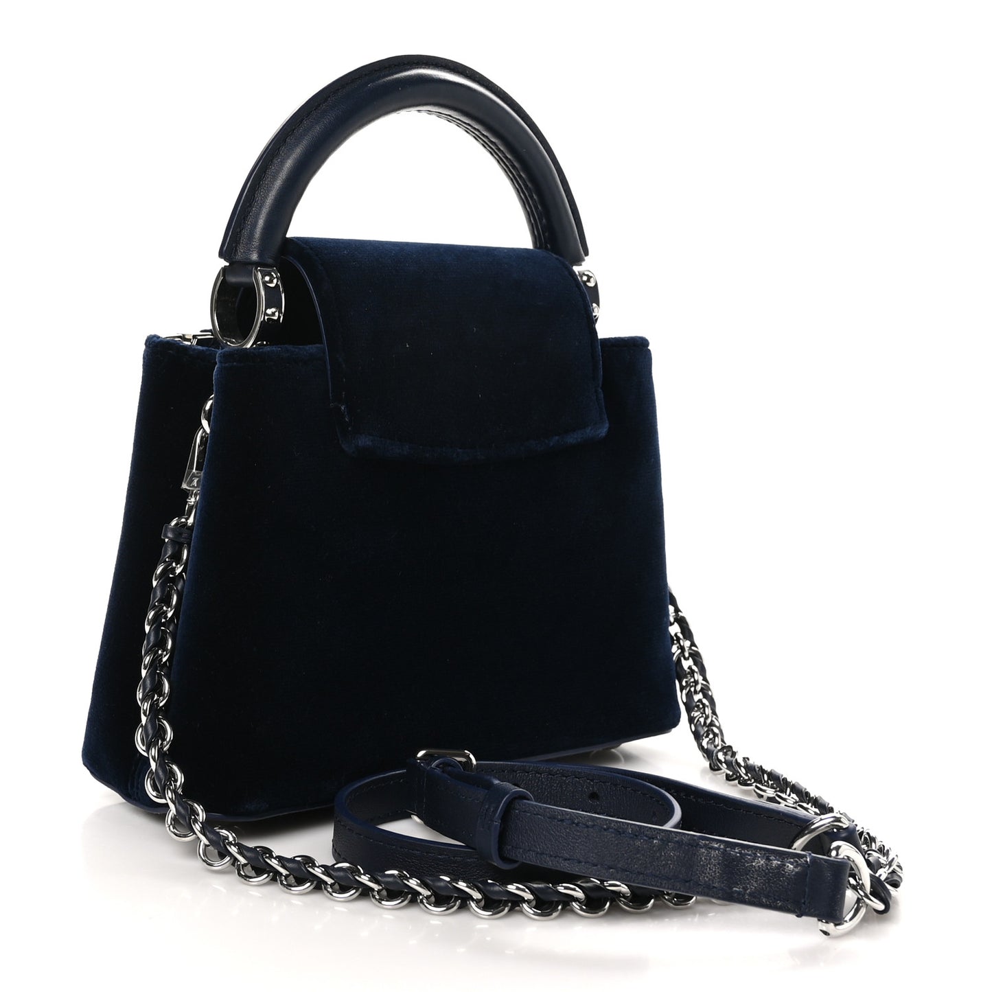 Velvet Crystal Capucines Mini Midnight Blue