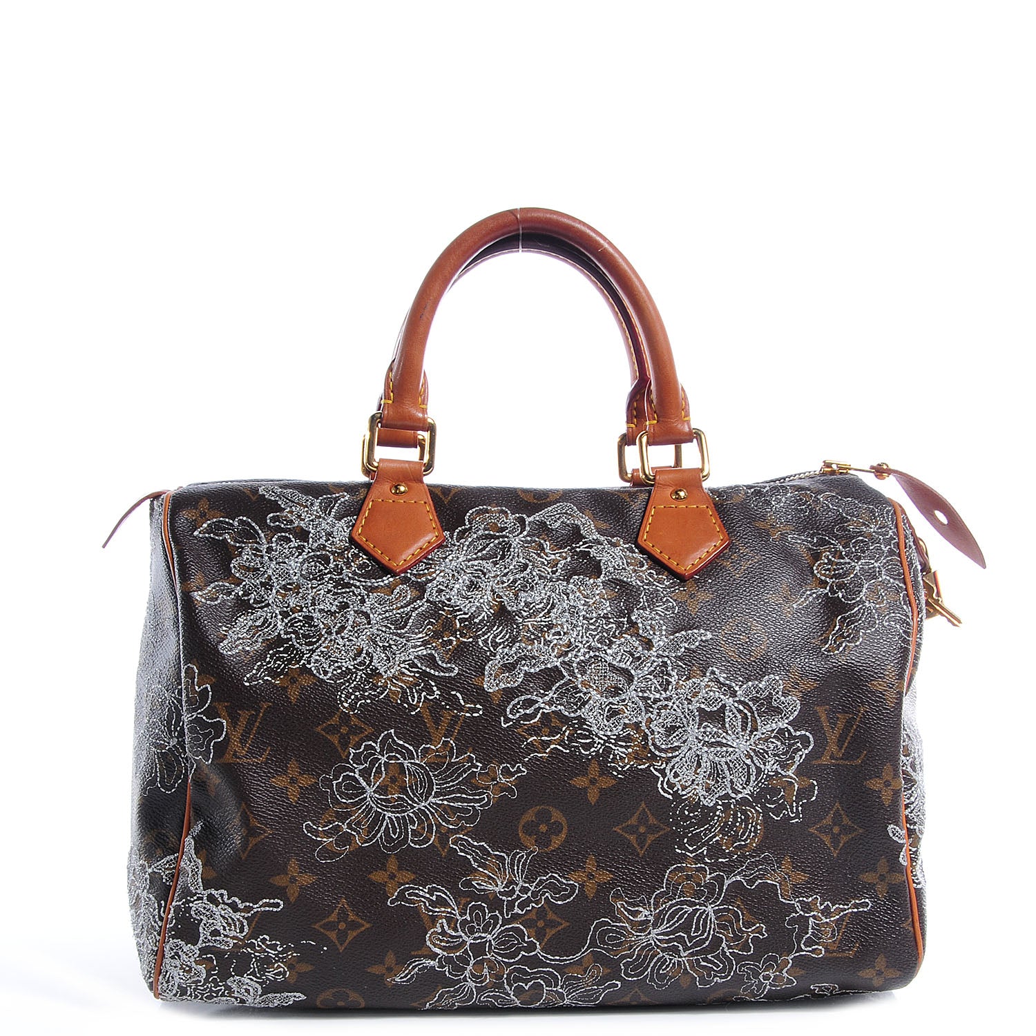 Louis Vuitton Monogram Dentelle Speedy 30 Silver 1 of 7