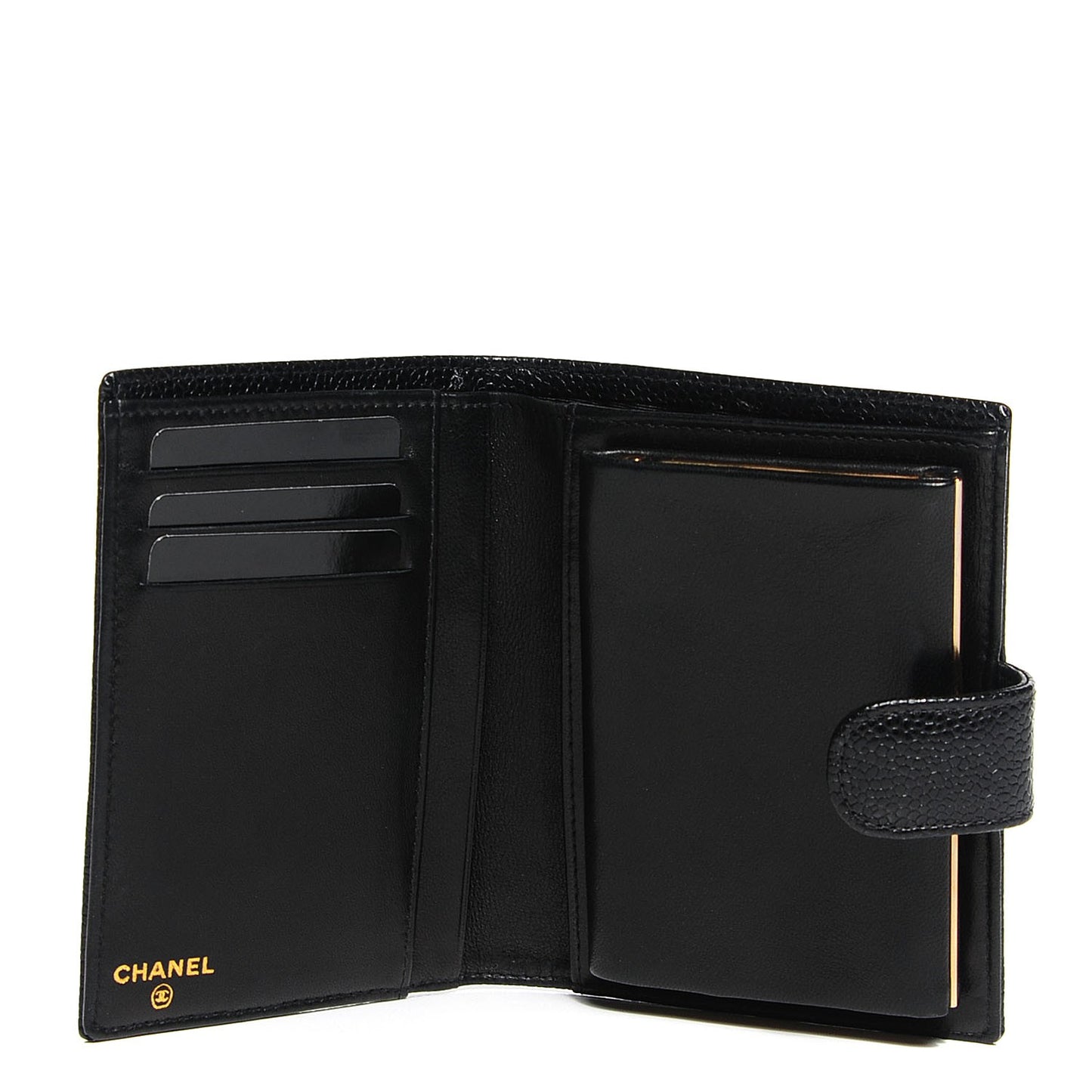 Caviar Timeless CC Compact French Wallet Black