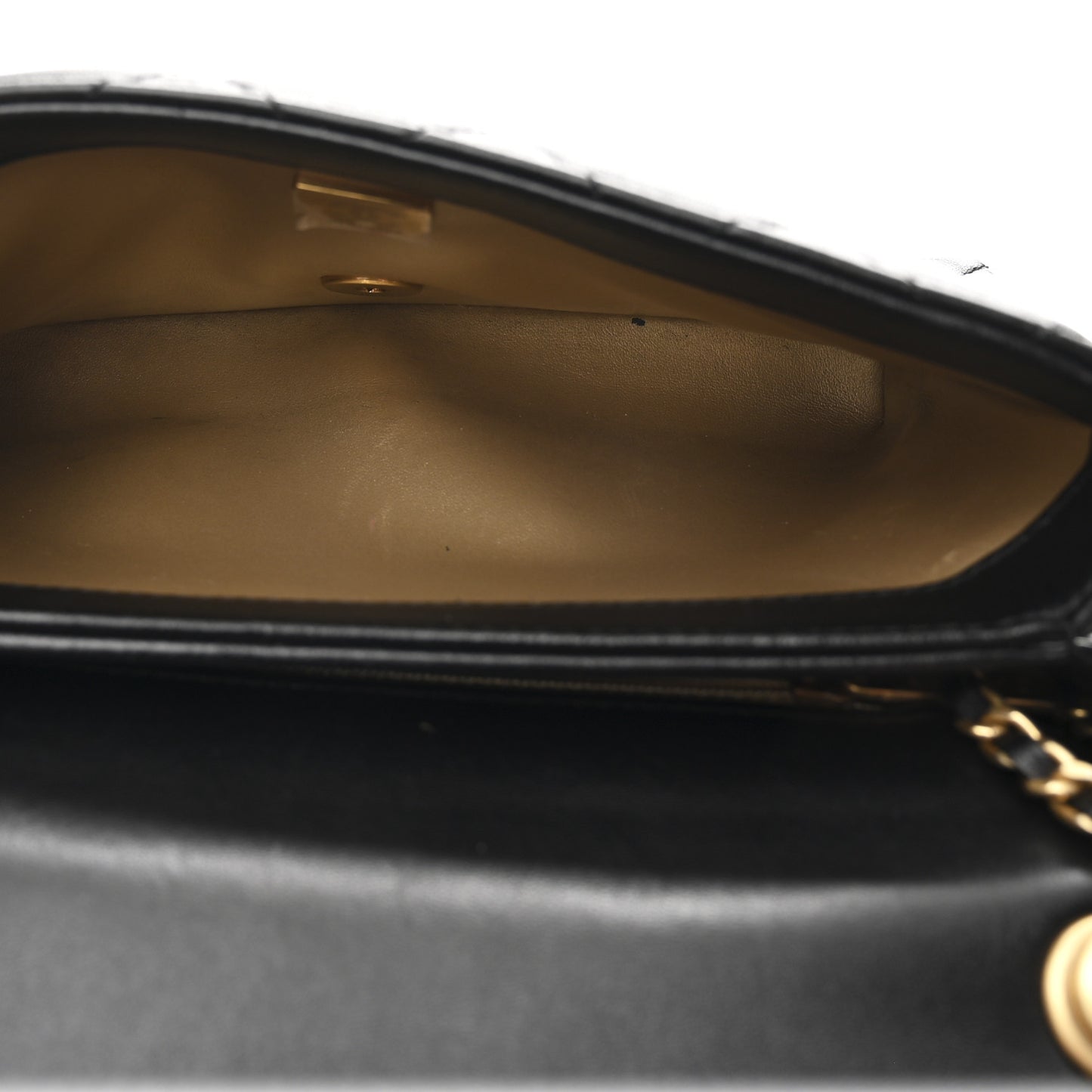 Shiny Lambskin Quilted Enamel CC Small Flap Black