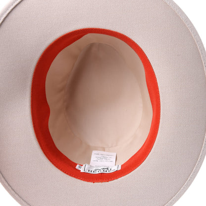Hermes Toile Lambskin Ossie Hat 56 Noisette Rubis 4 of 7